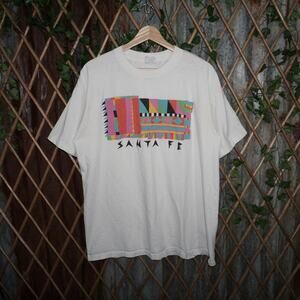 XL - Vintage Y2K Santa Fe vacation abstract art 90s t-shirt